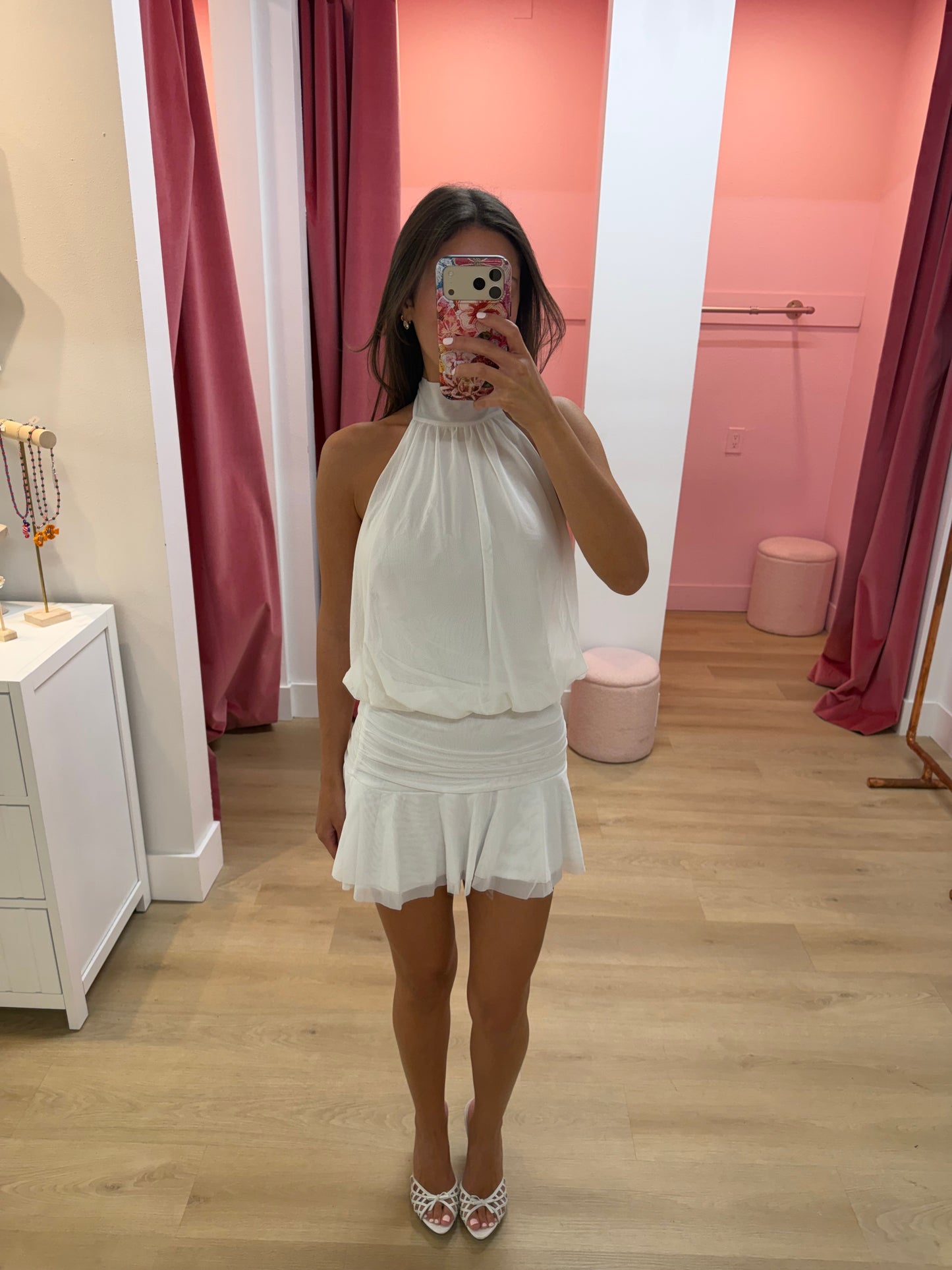 Felicity Halter Mini Dress - White