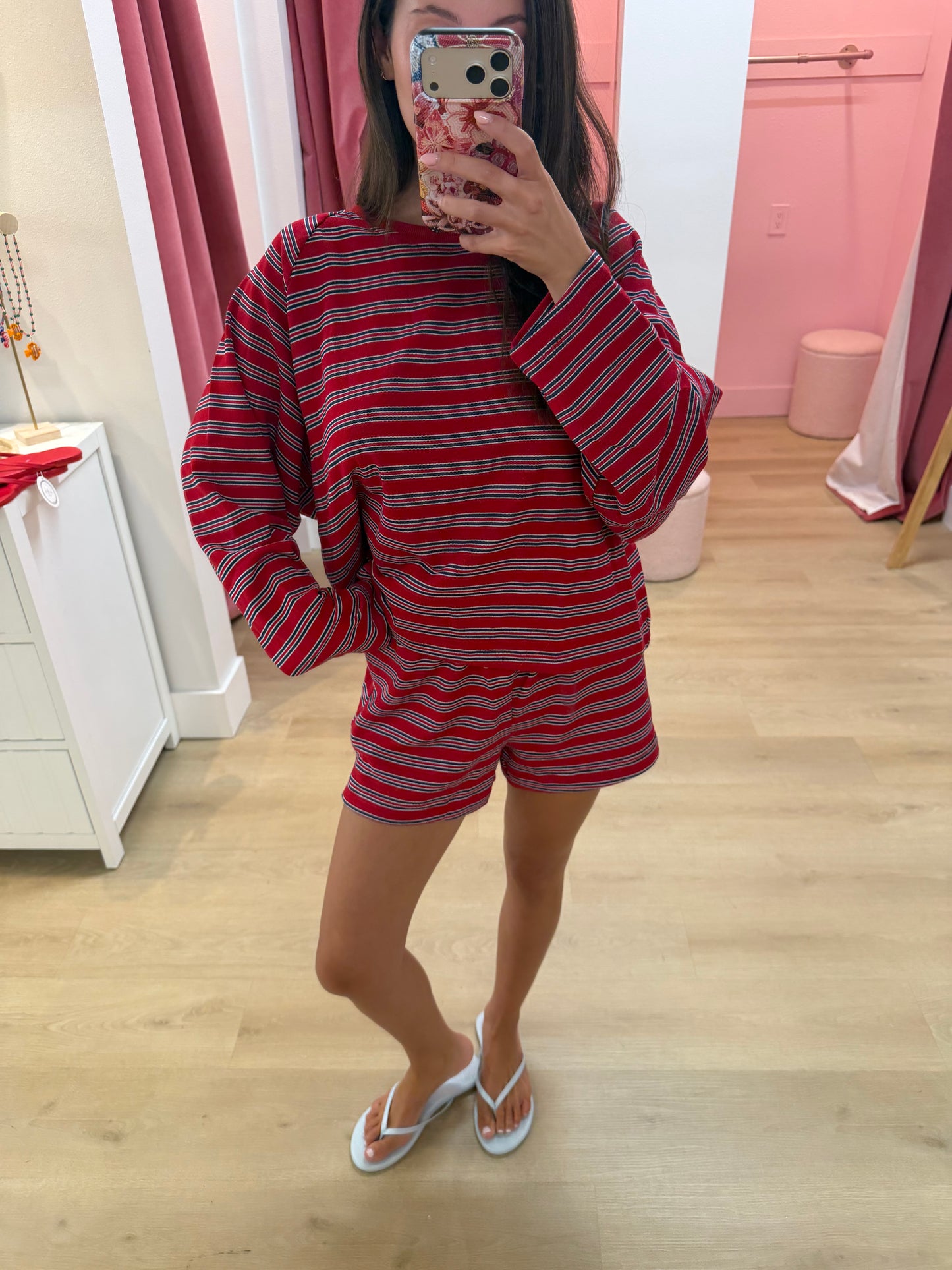 Emilia Shorts - Coastal Red Stripe
