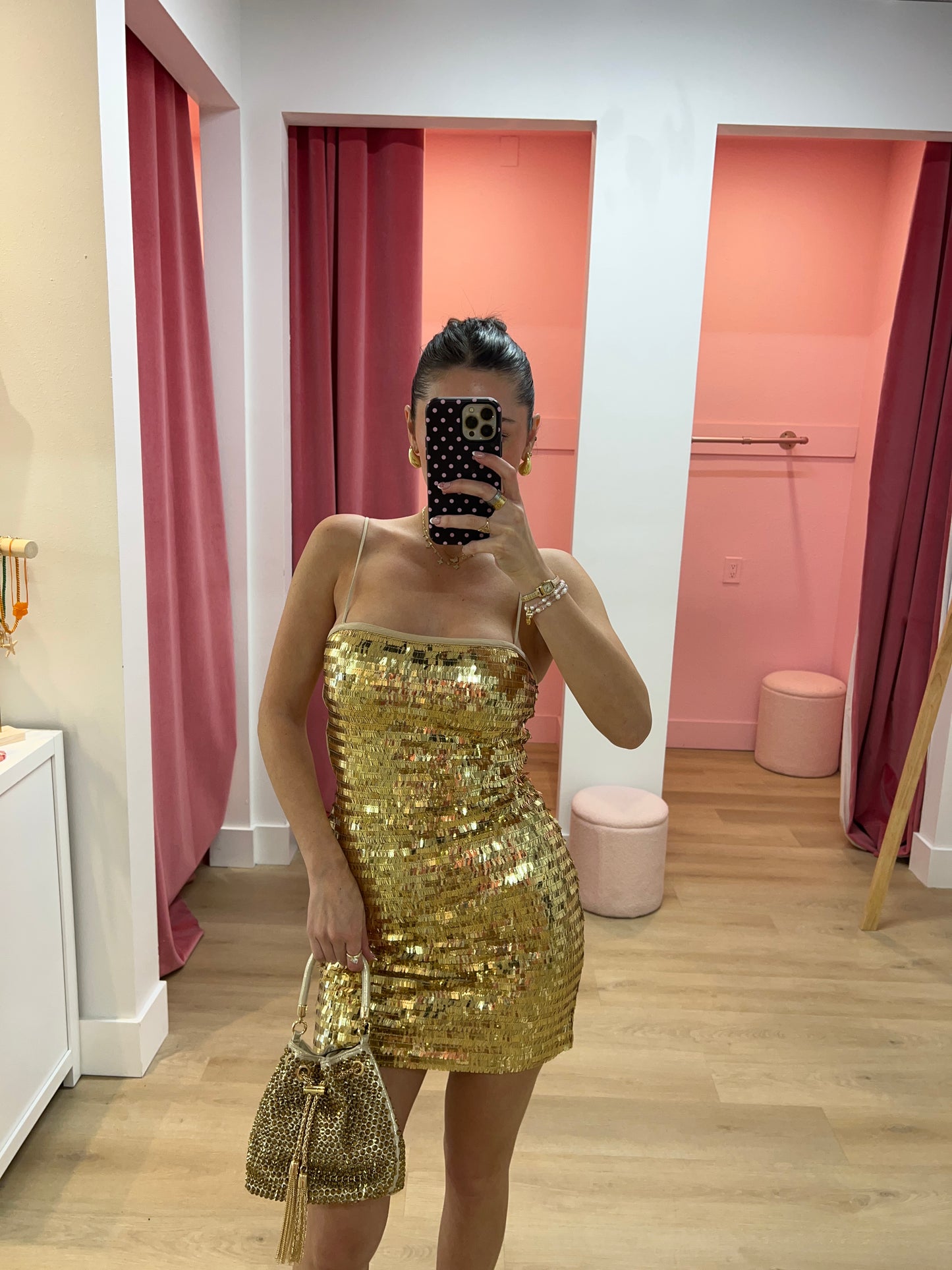 KERRIE SEQUIN MINI DRESS - GOLD