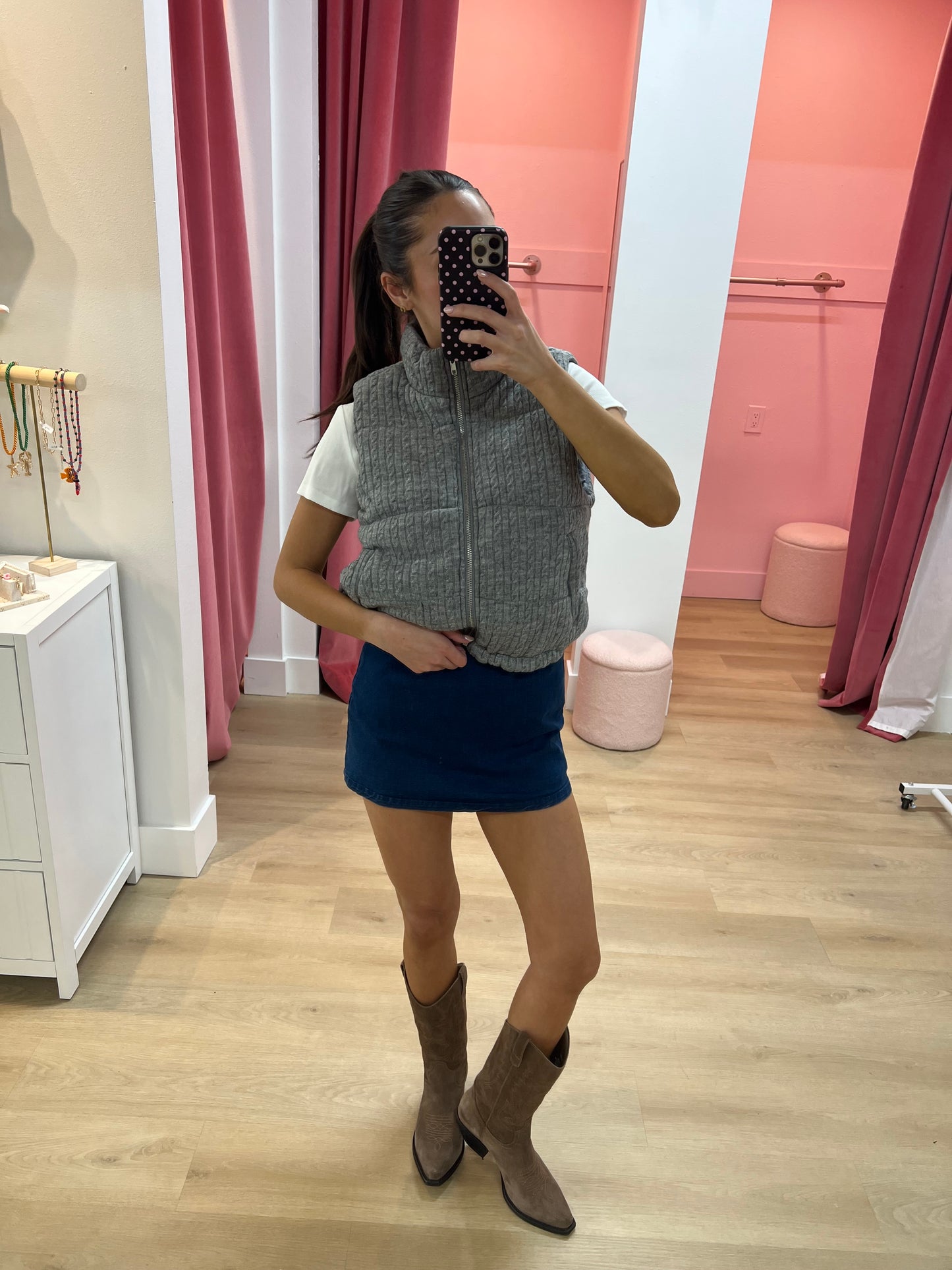 Luna Knit Puffer Vest