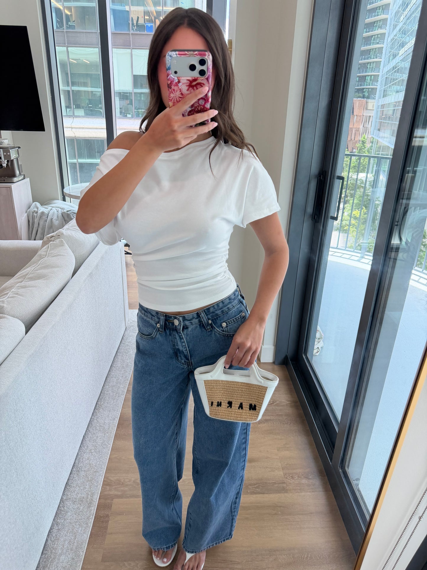Bonne One Shoulder Top - WHITE