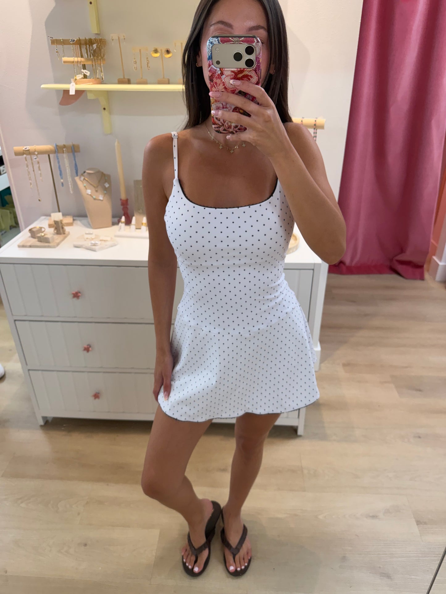 Tracy Polka Dot Active Dress - black/white