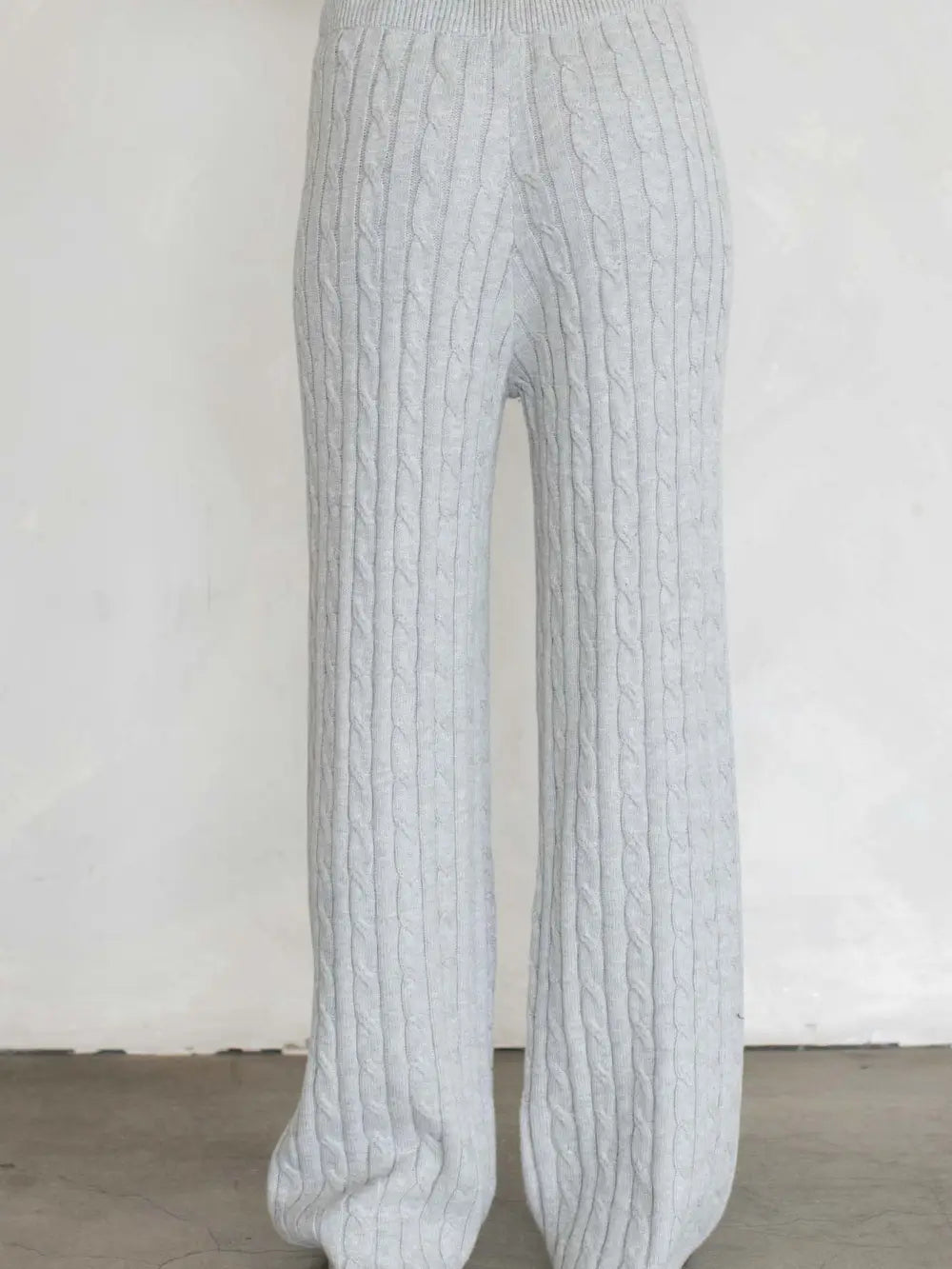 Nora Cable Knit Pants - Grey
