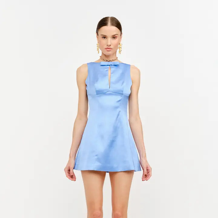 Aerin Bowtie Dress- Blue