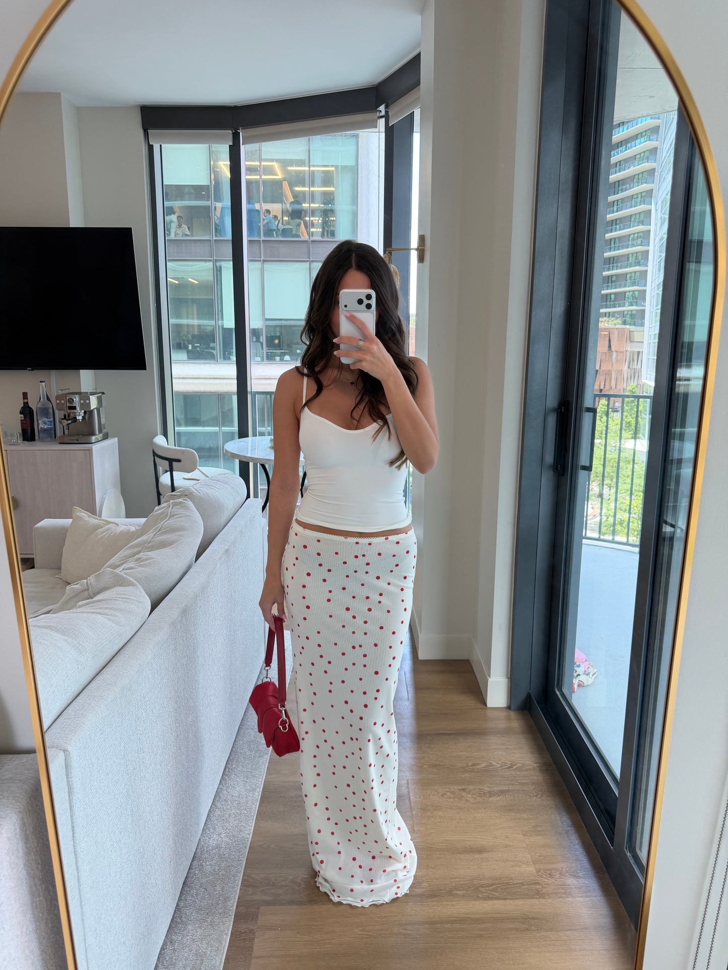 Savannah Maxi Skirt - Cherry Polka Dot