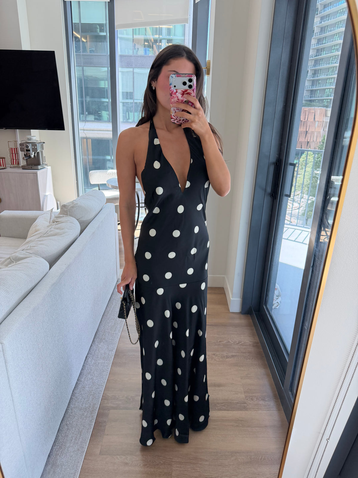 Verona Dress - black polka