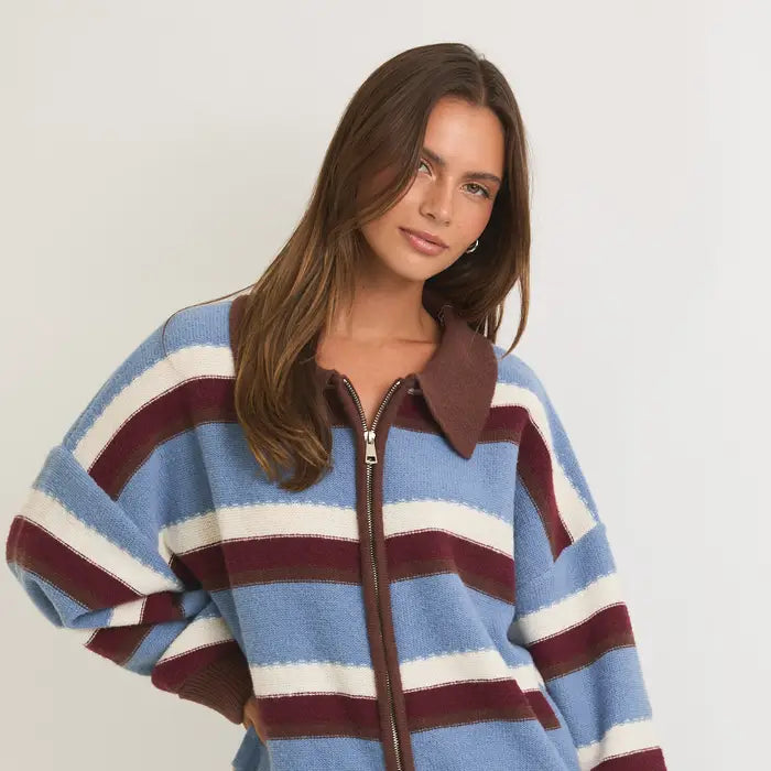 Amelia Zippered Sweater Cardigan