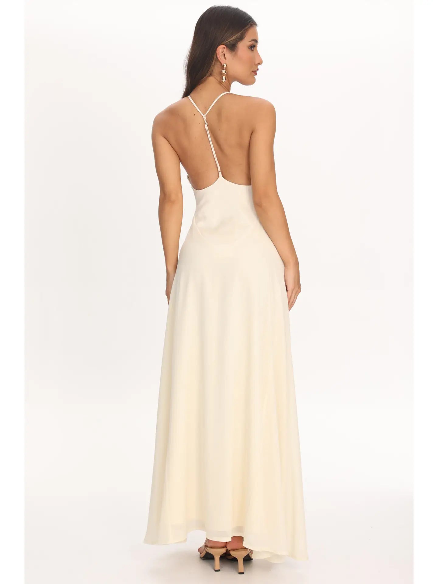 Kaylee Halter Maxi Dress- Ivory
