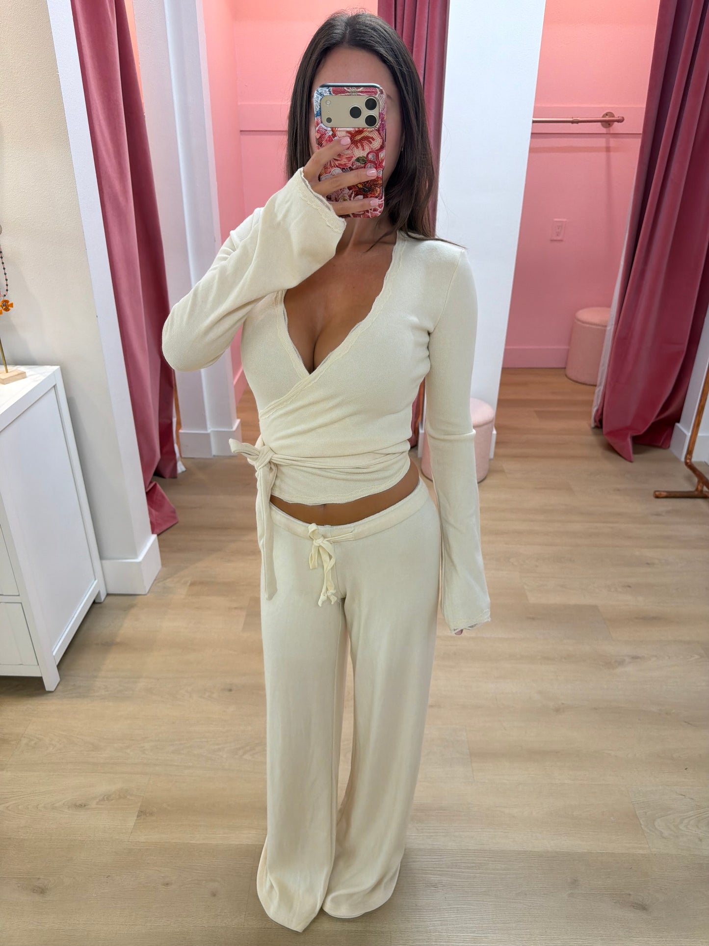 Charlotte Wrap Top - Vanilla