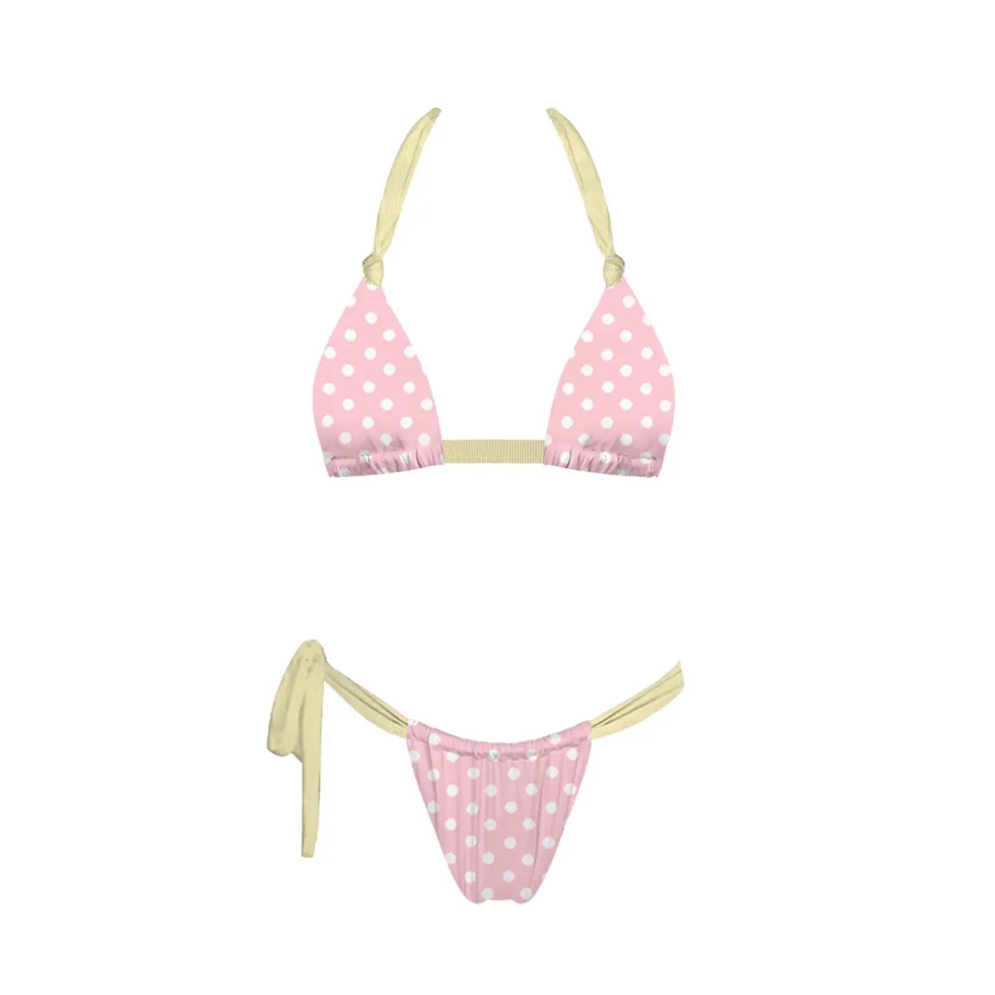 Summer Breeze Bikini Bottom - PINK/YELLOW POLKA