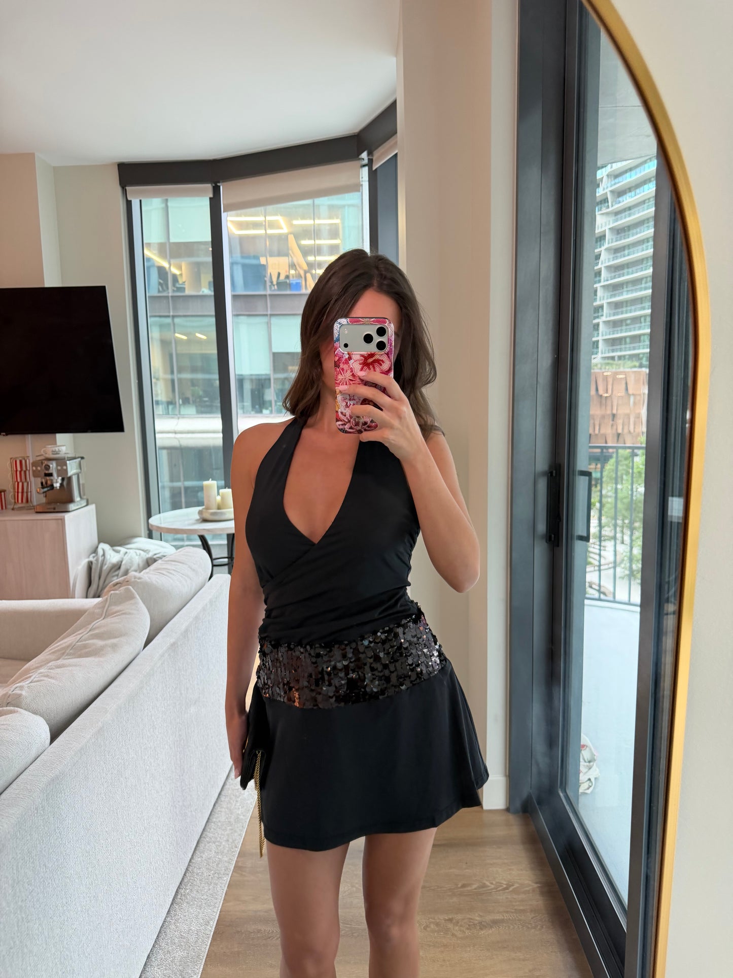 Rumi Halter Mini Dress - BLACK