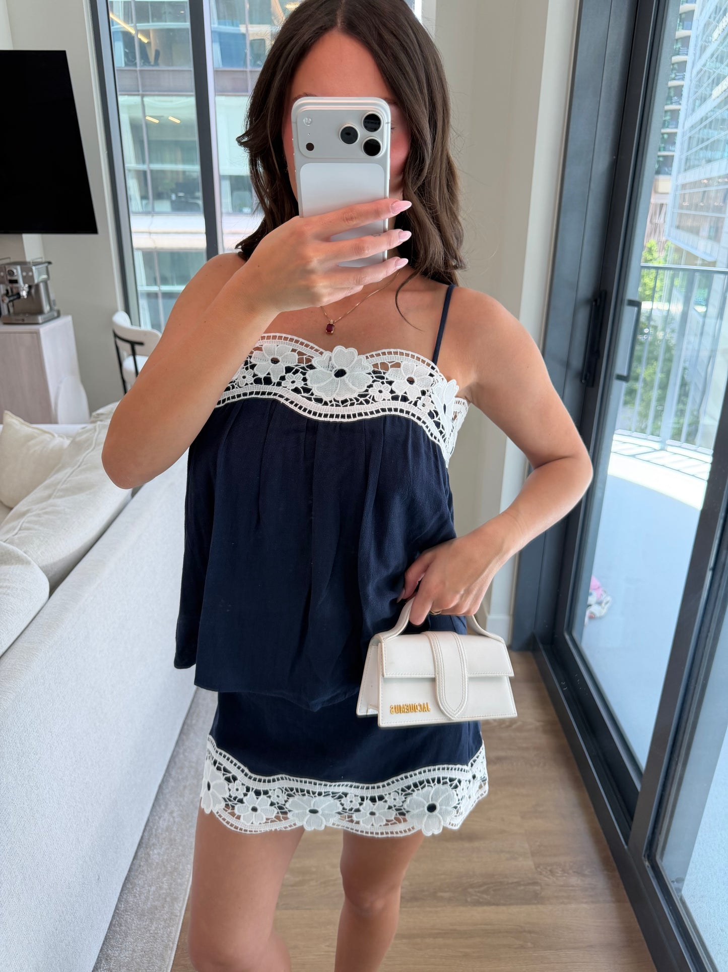 Jennie Lace Top - NAVY