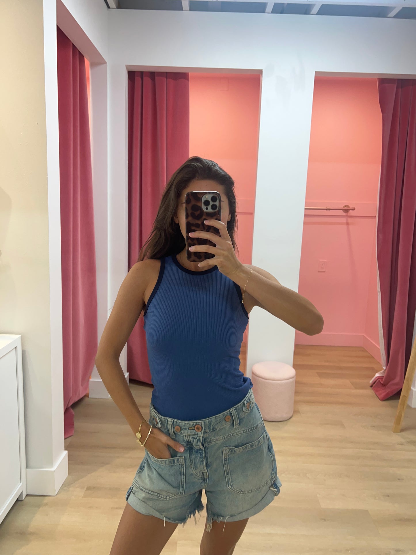 Melly Contrast Tank - Navy