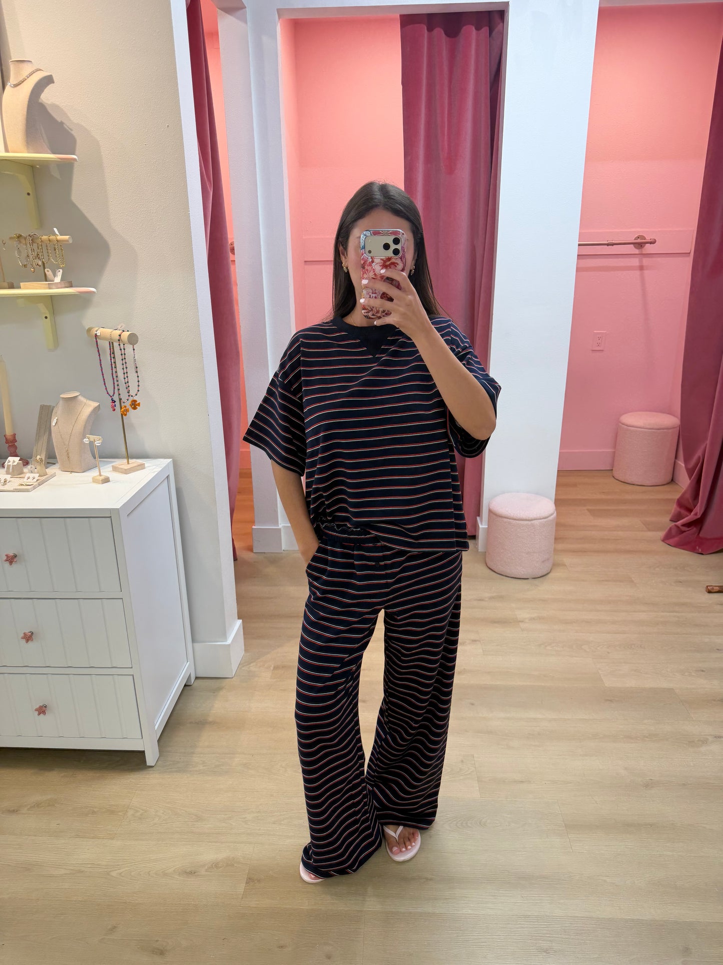 Everleigh Pants - Coastal Navy Stripe