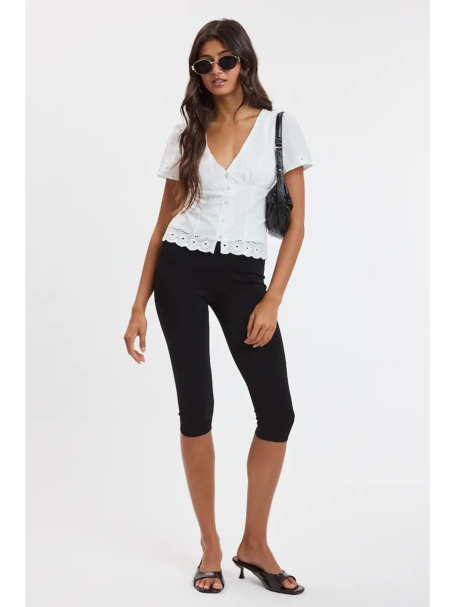 Jeanie Eyelet Lace Blouse - white