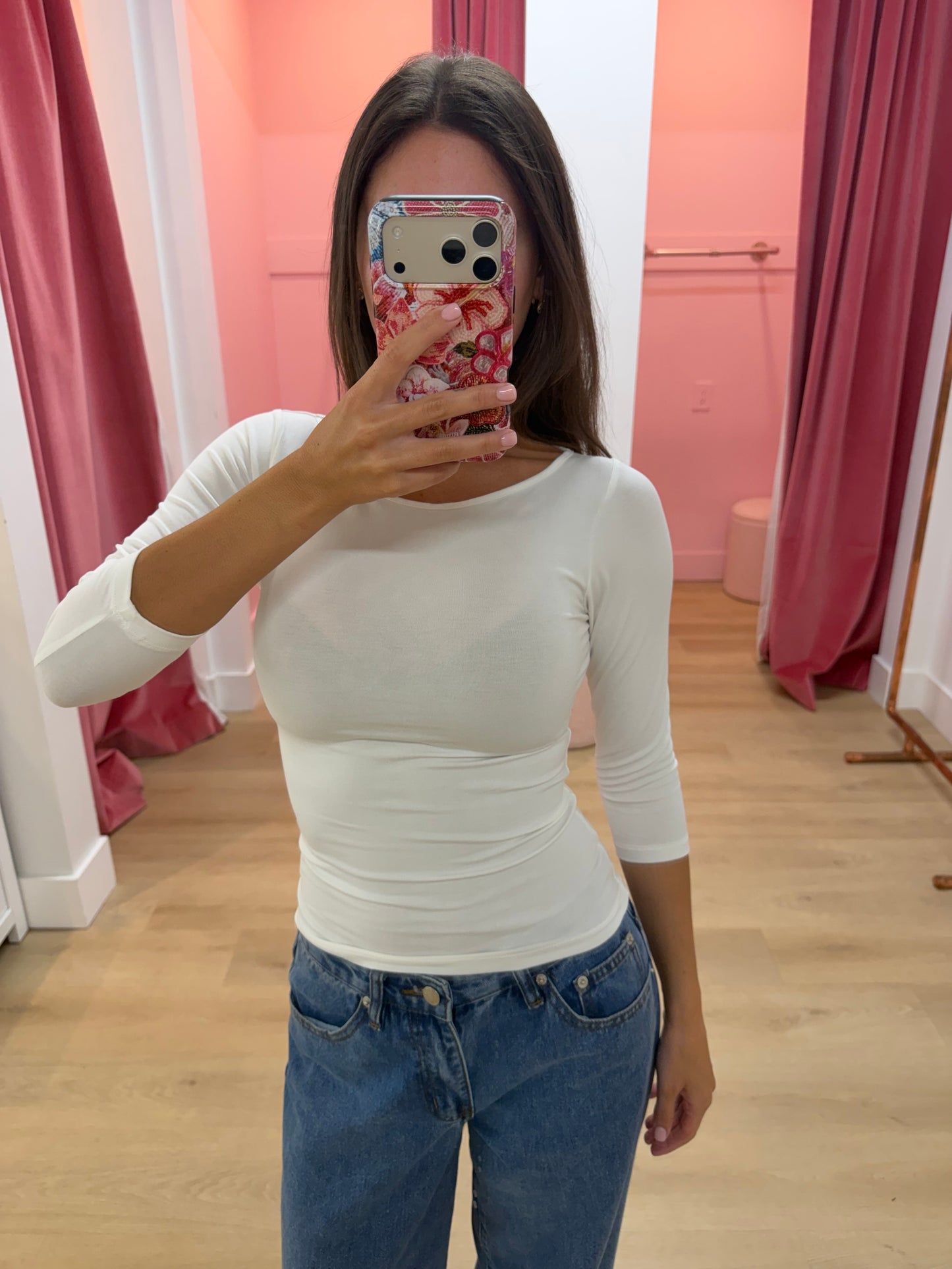 Izzy Quarter Sleeve Top - White