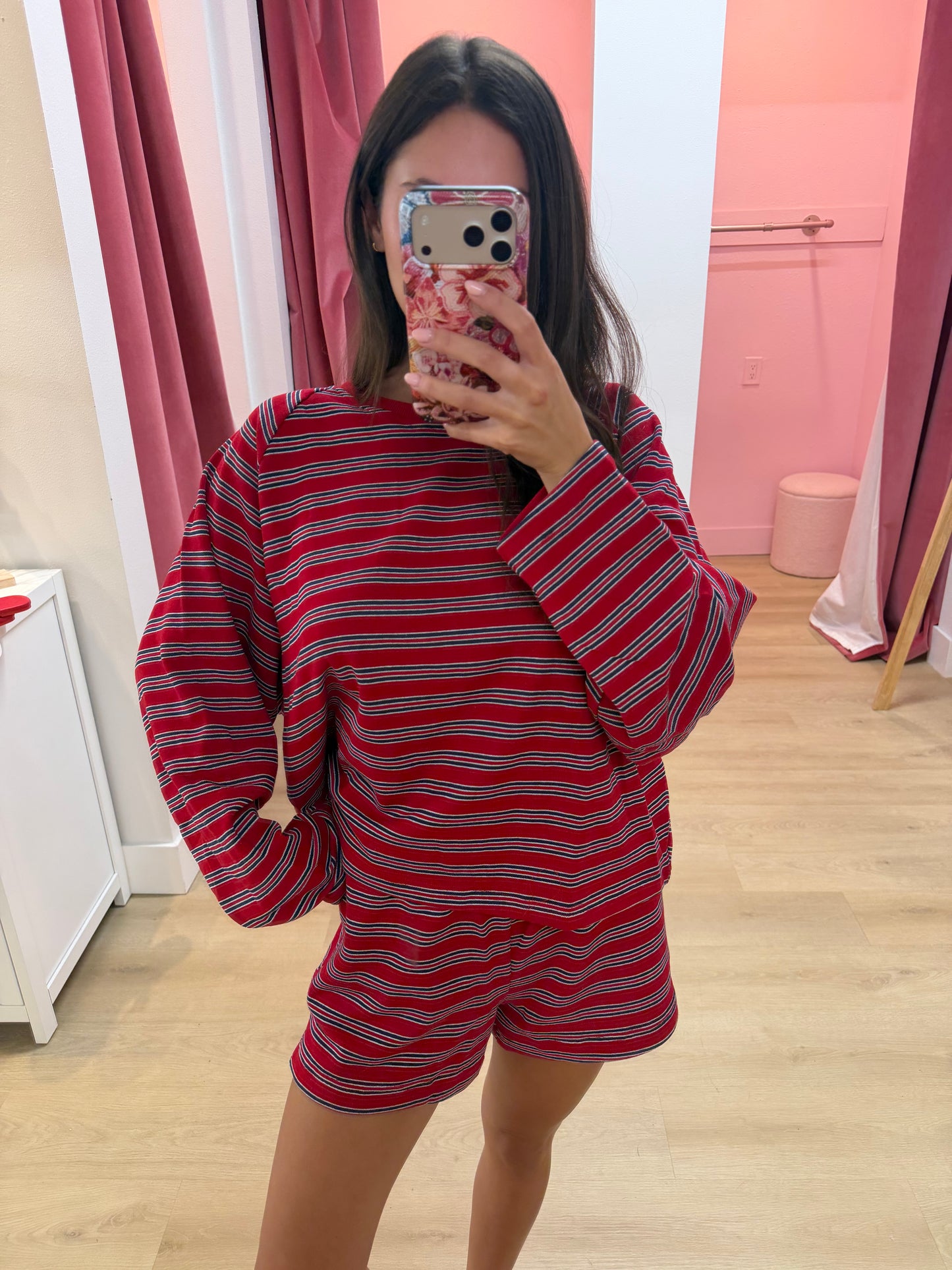 Emilia Shorts - Coastal Red Stripe