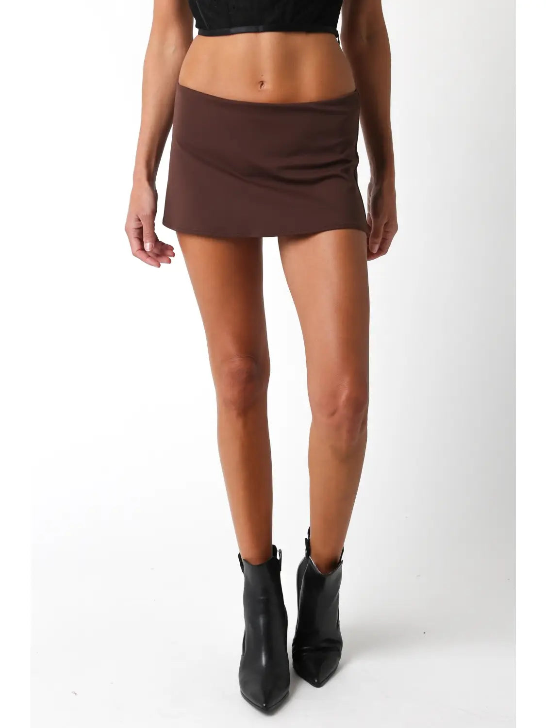 Jordyn Micro Mini Skort - Chocolate
