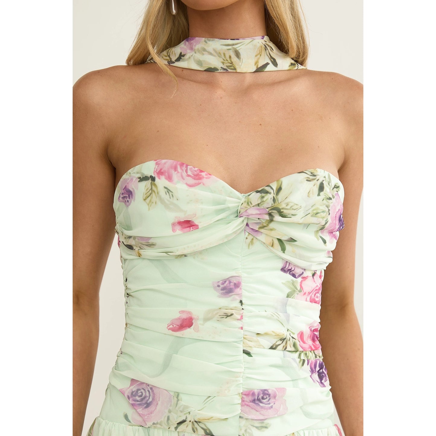 Kate Mint Floral Maxi Dress