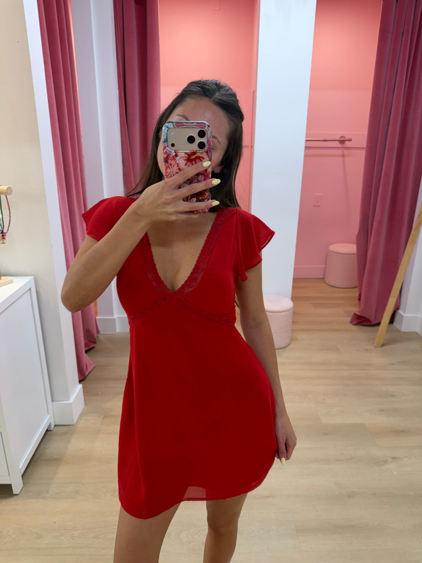 Claire Lace Trim Mini Dress