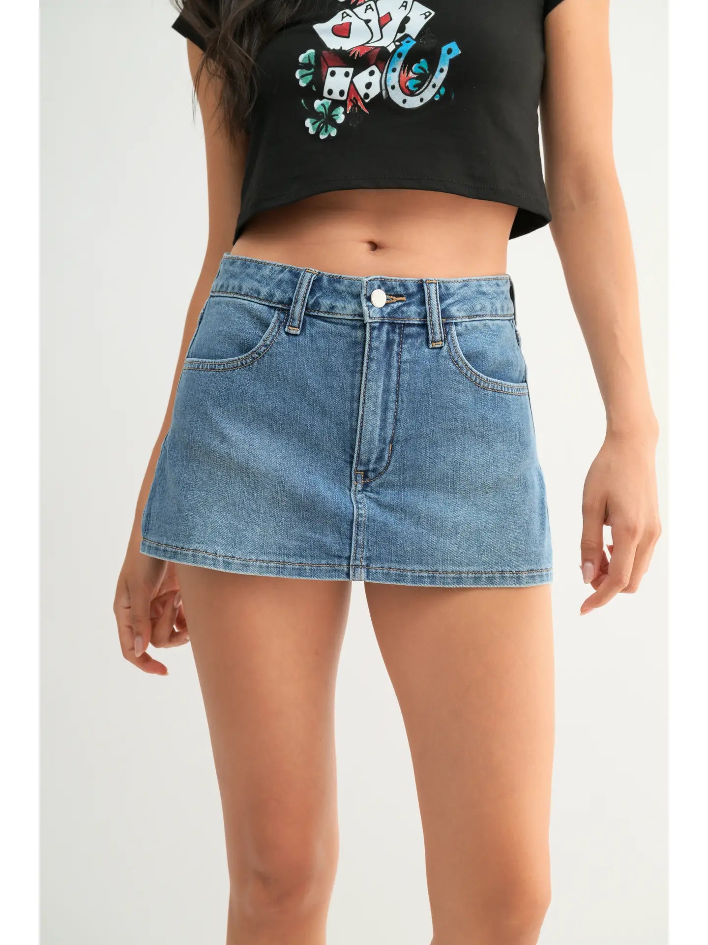 Colbie Denim Skort - Light Denim