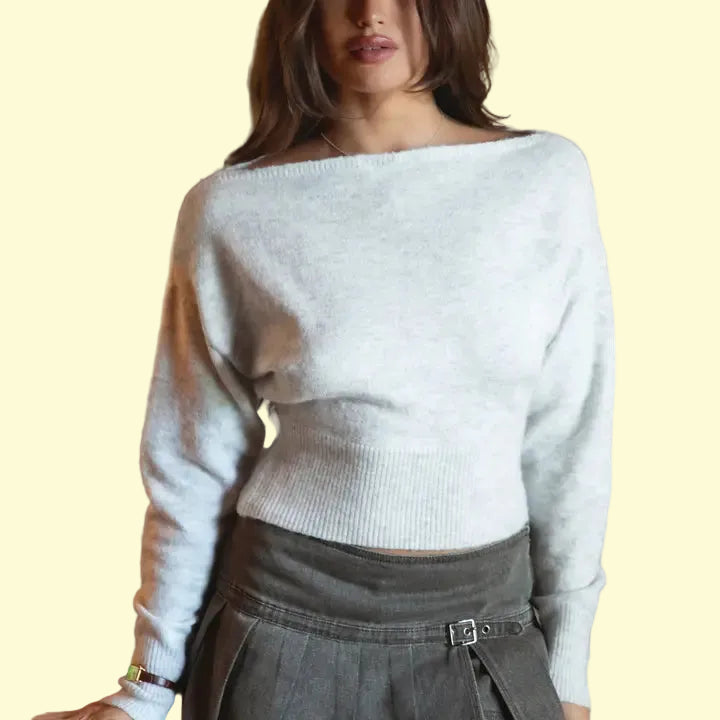 Chiara Off Shoulder Knit Sweater Top