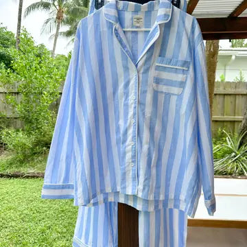 Greece Blue Striped Top