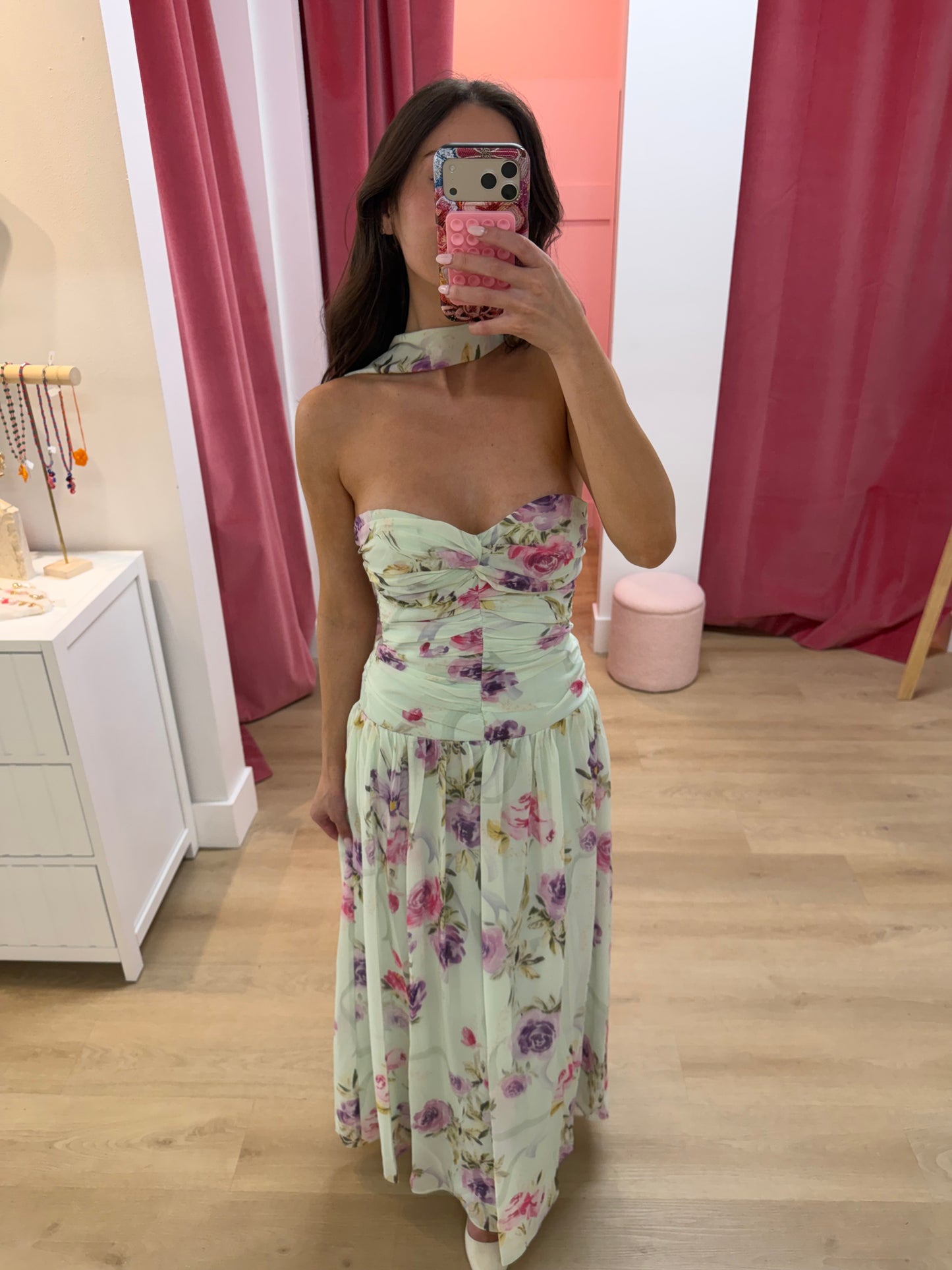 Kate Mint Floral Maxi Dress