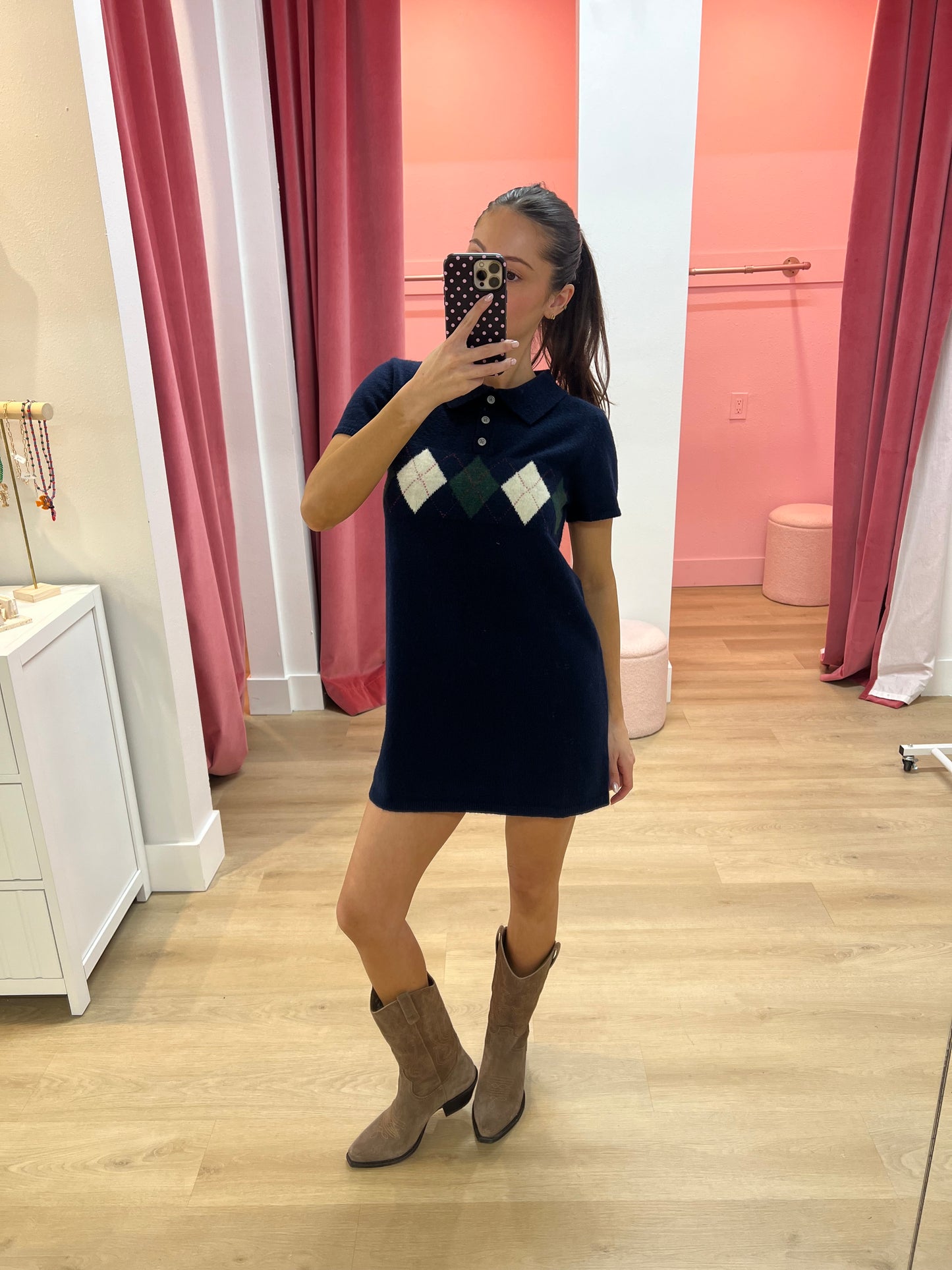 Shelby Argyle Sweater Dress