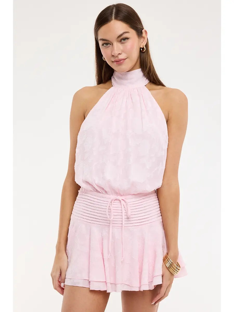 Sydelle Halter Backless Mini Dress - Blush Pink