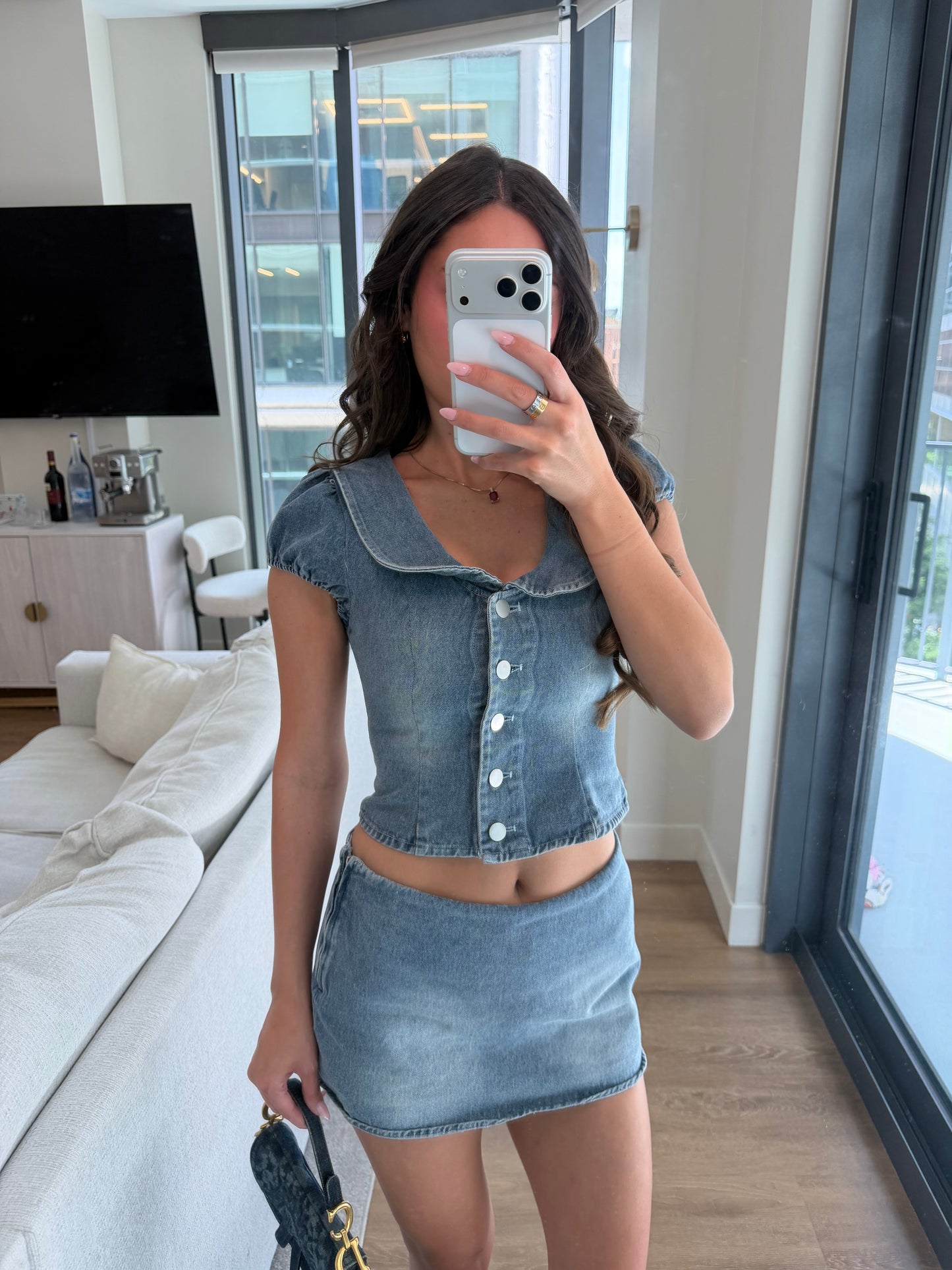 Callie Collared Denim Top