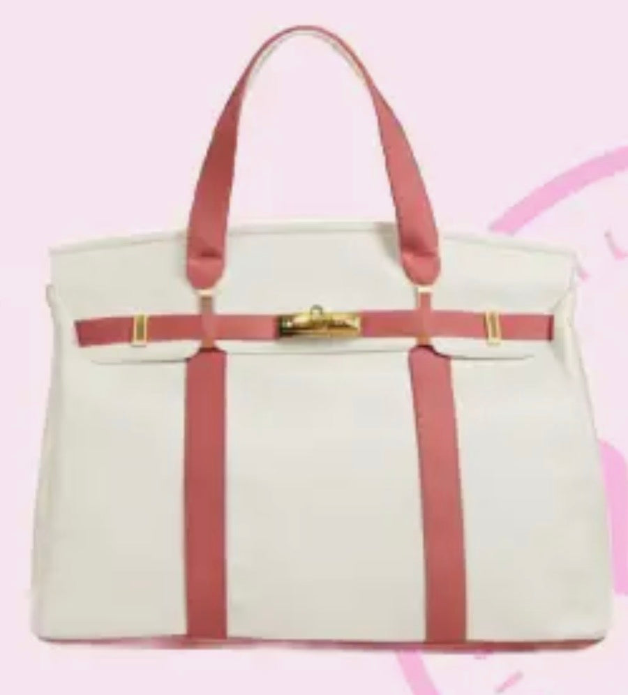 Beach Birkin - Pink / Canvas Tote