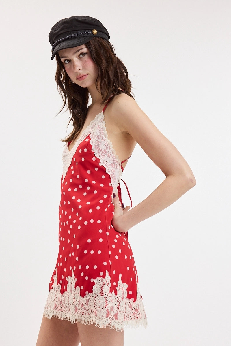 Lovey Lace Backless Mini Dress - CHERRY DOT
