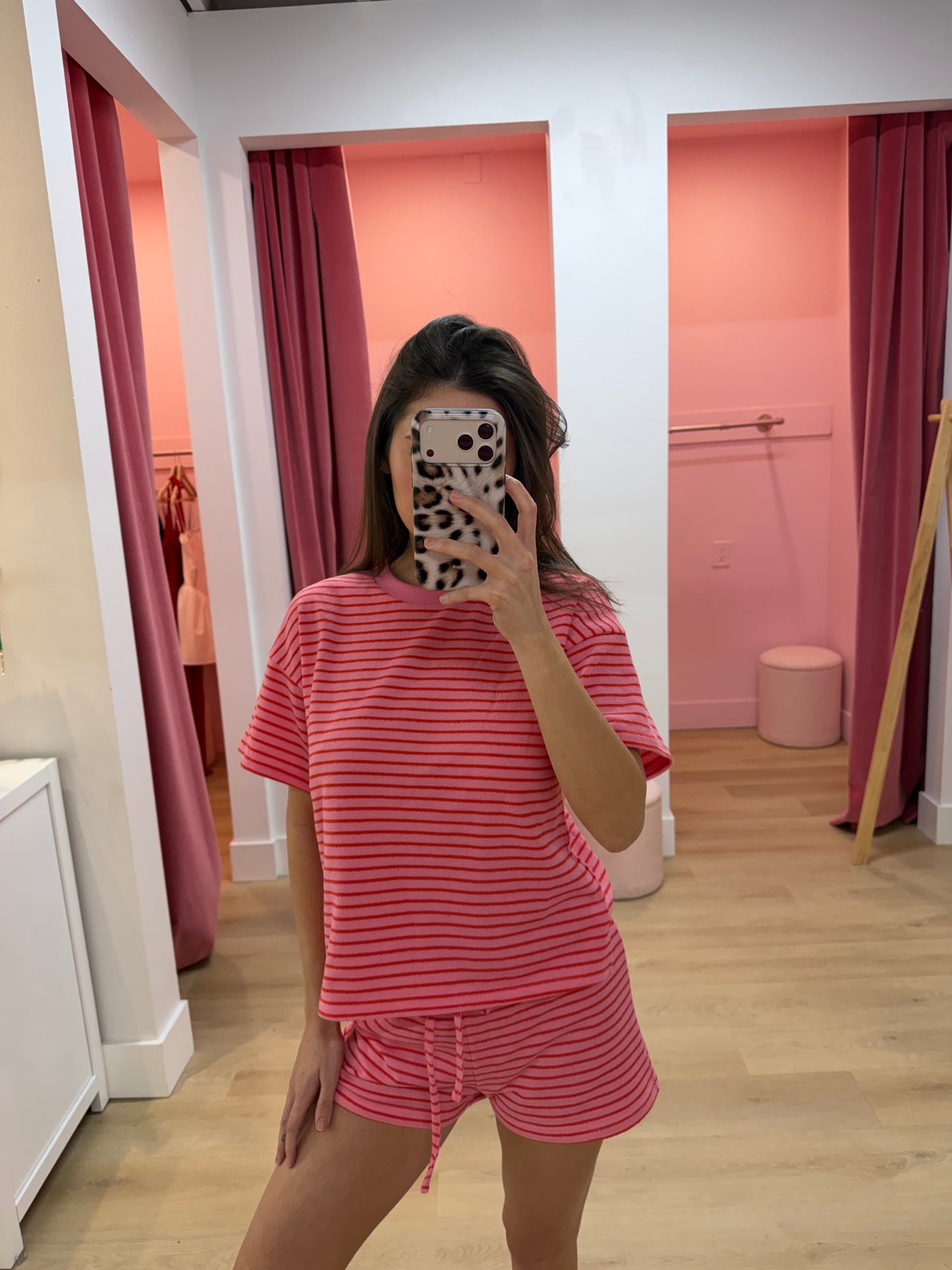 Love Letter Striped T-Shirt - Raspberry