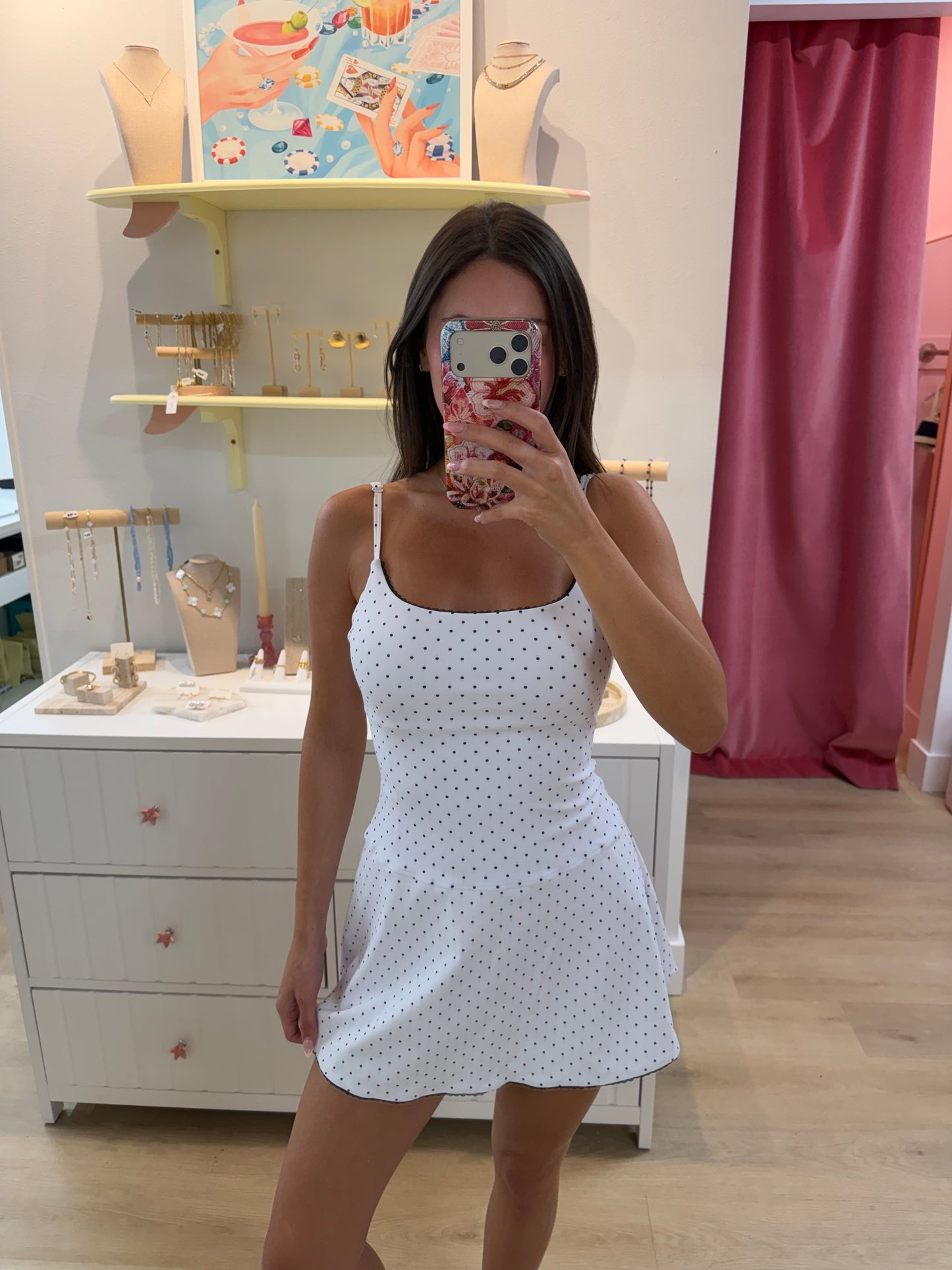 Tracy Polka Dot Active Dress - black/white