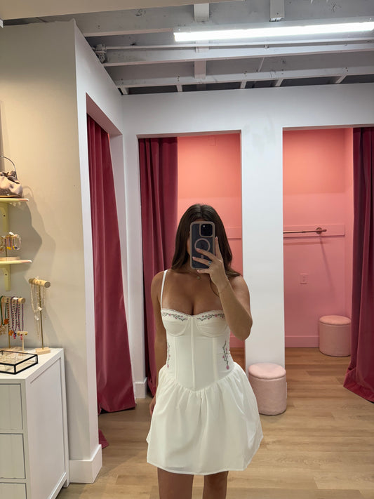 SOCORA MINI DRESS - WHITE