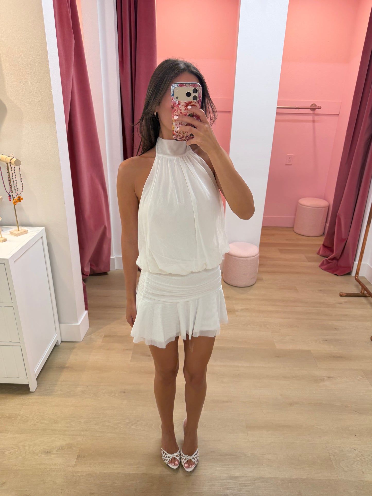 Felicity Halter Mini Dress - White