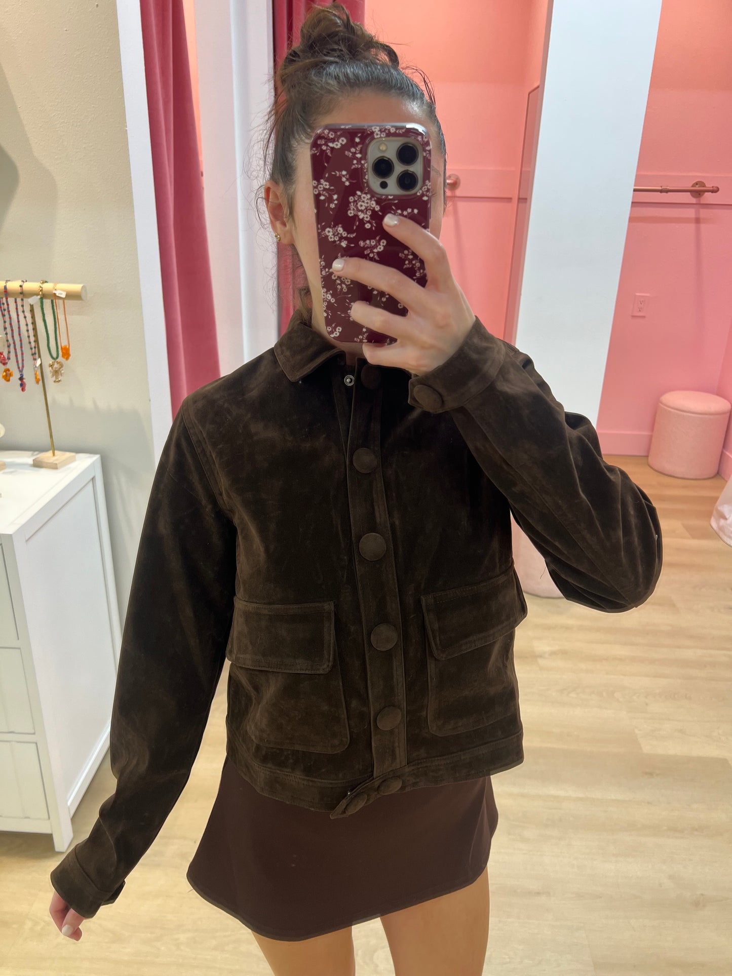 Harper Suede Button Jacket