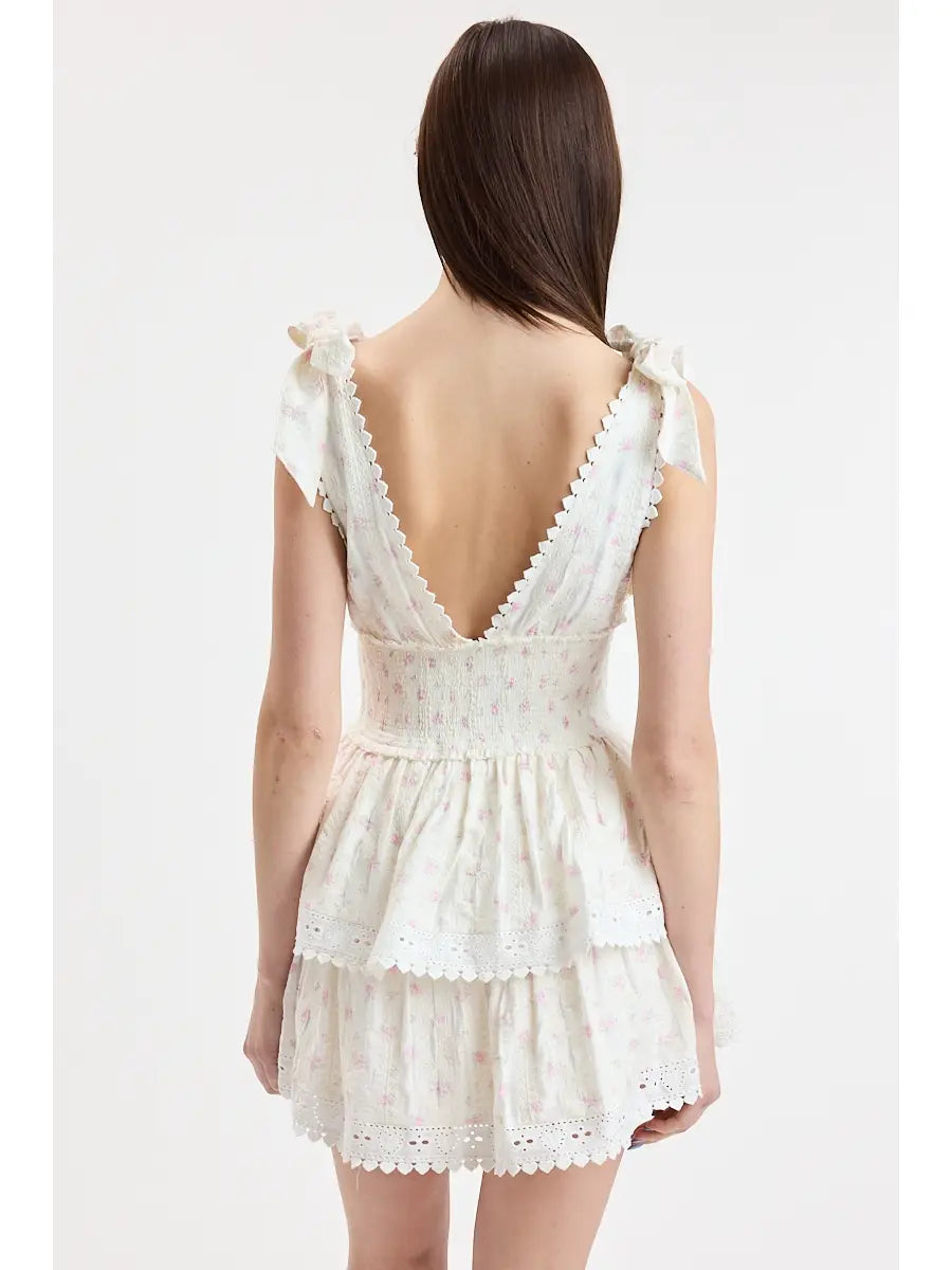 Magnolia Layered Lace Mini Dress - DITSY PINK