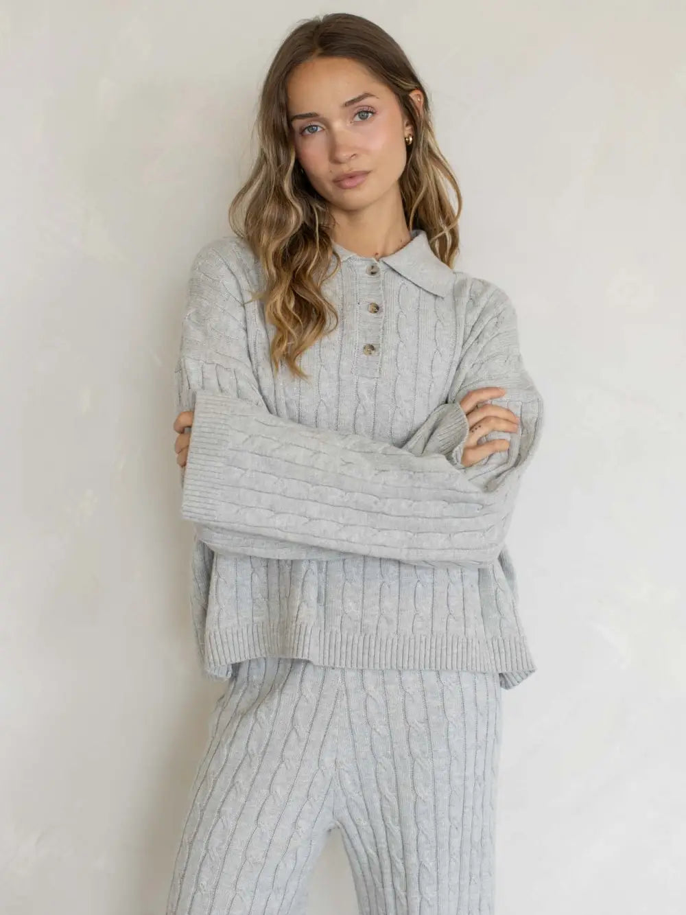 Nora Cable Polo - Grey