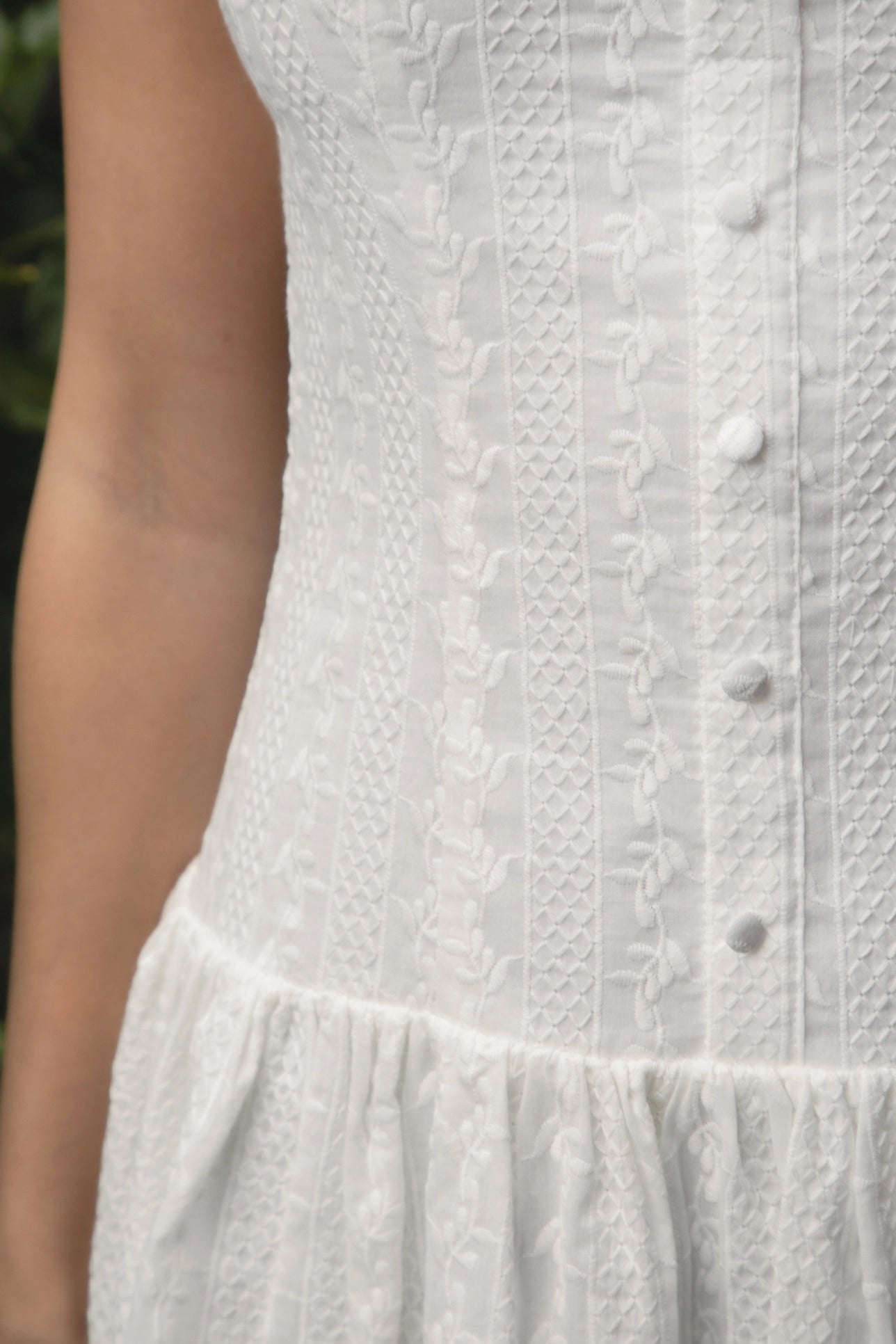 Annabelle Embroidered Drop Waist Mini Dress