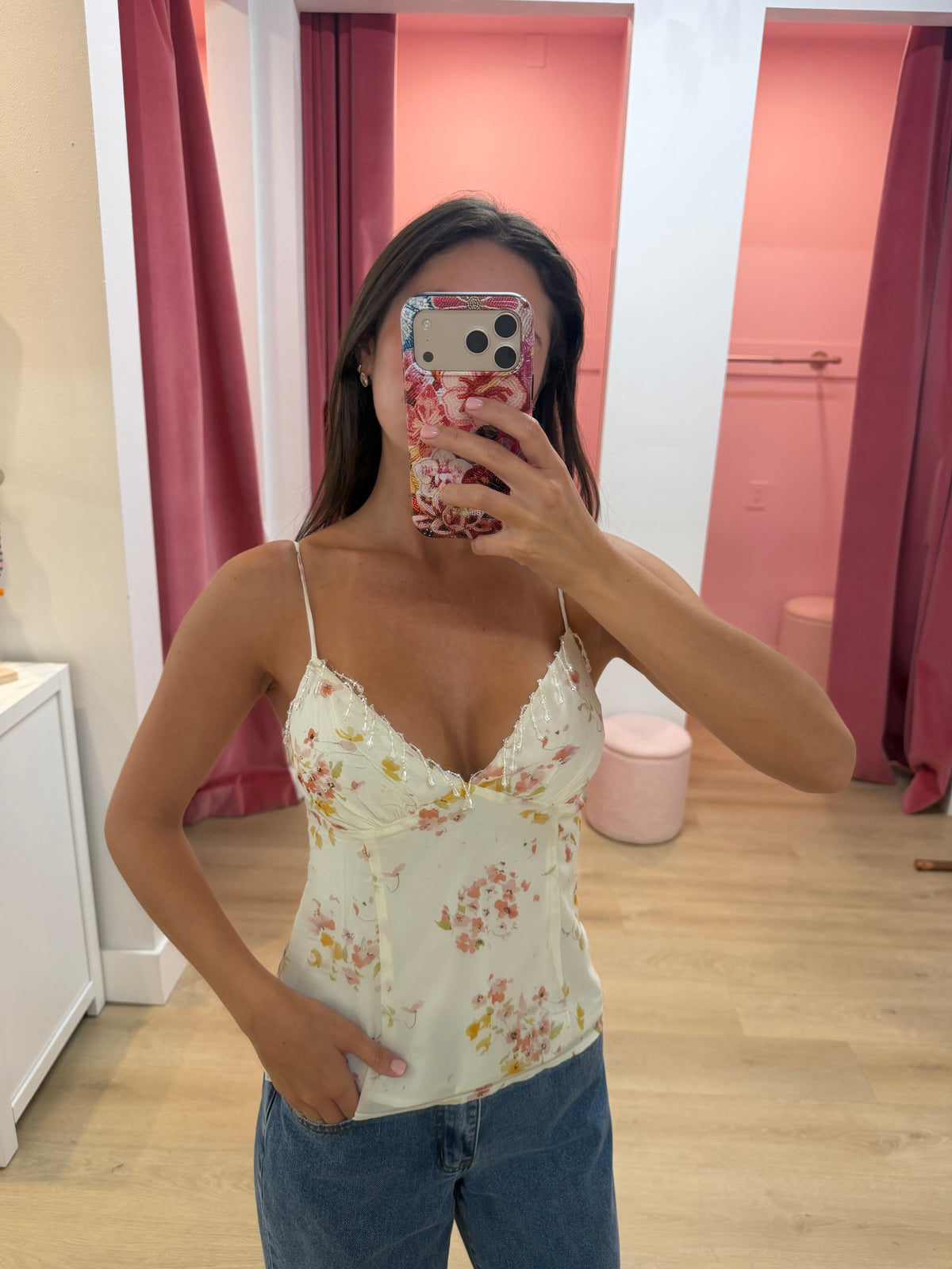 Perry Sweetheart Top - IVORY PETAL