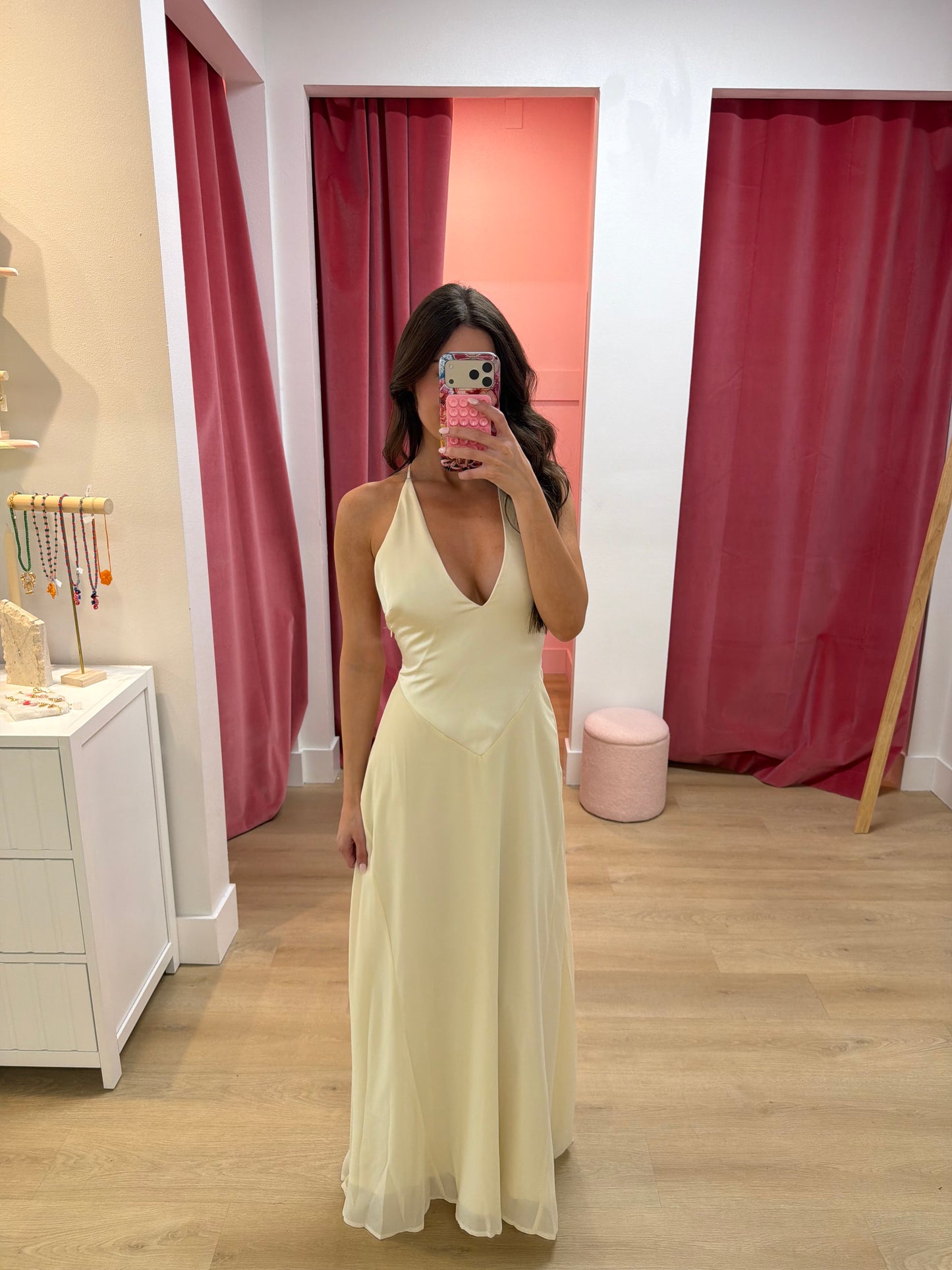 Kaylee Halter Maxi Dress- Ivory