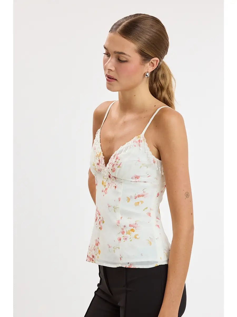 Perry Sweetheart Top - IVORY PETAL