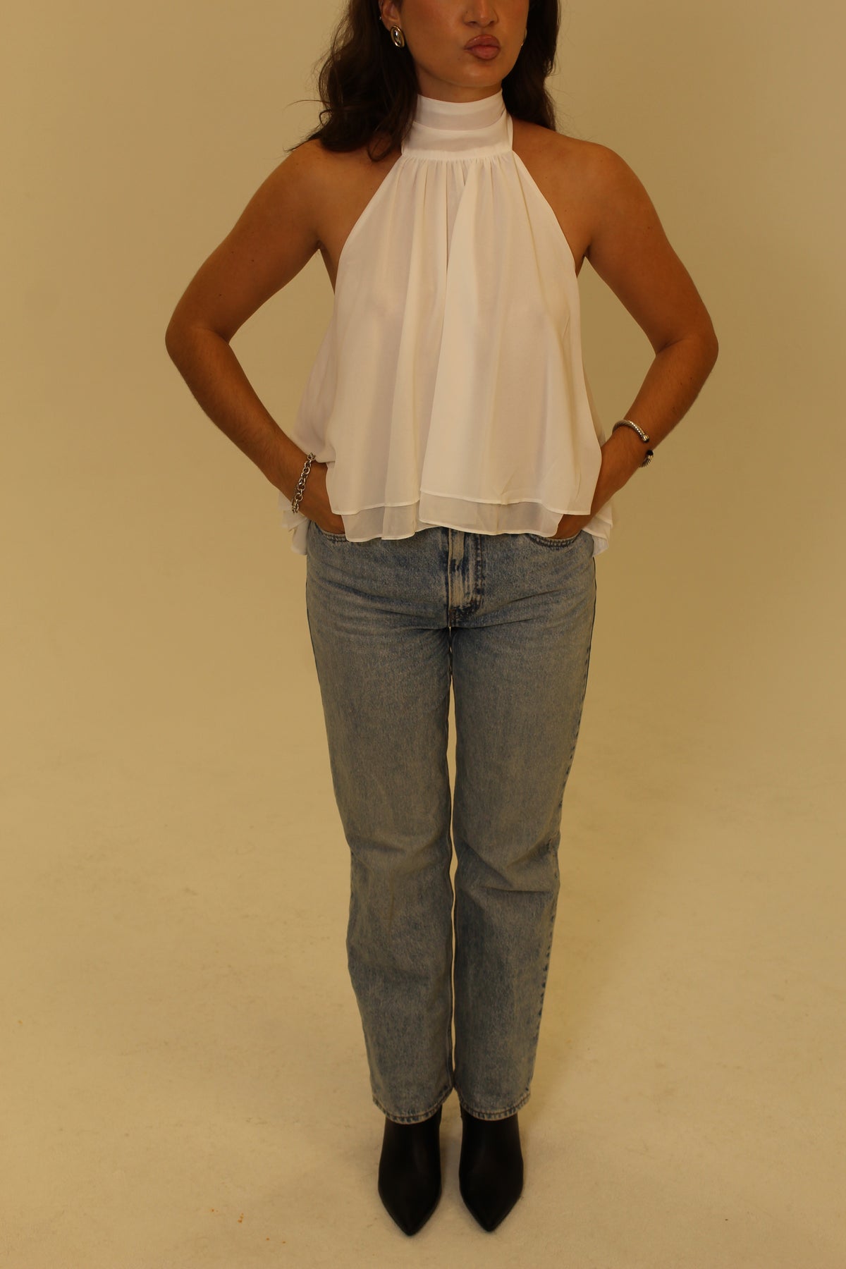 Saskia Halter Top - WHITE