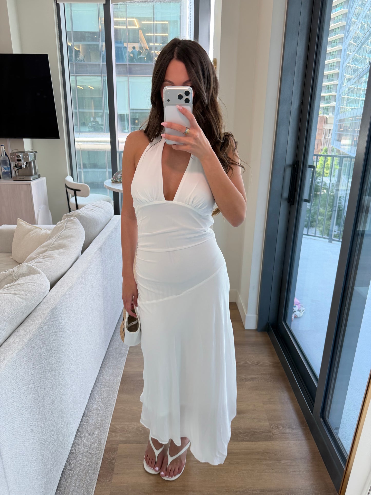 Sasha Midi Mermaid Dress - PEARL