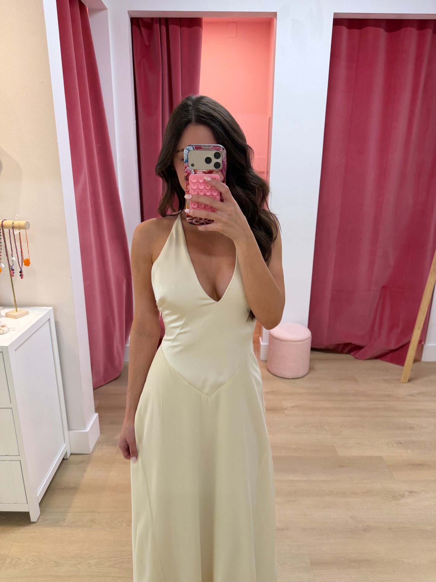 Kaylee Halter Maxi Dress- Ivory