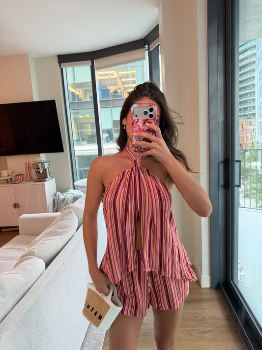 Koah Knotted Split Top - MYLEY PEACH
