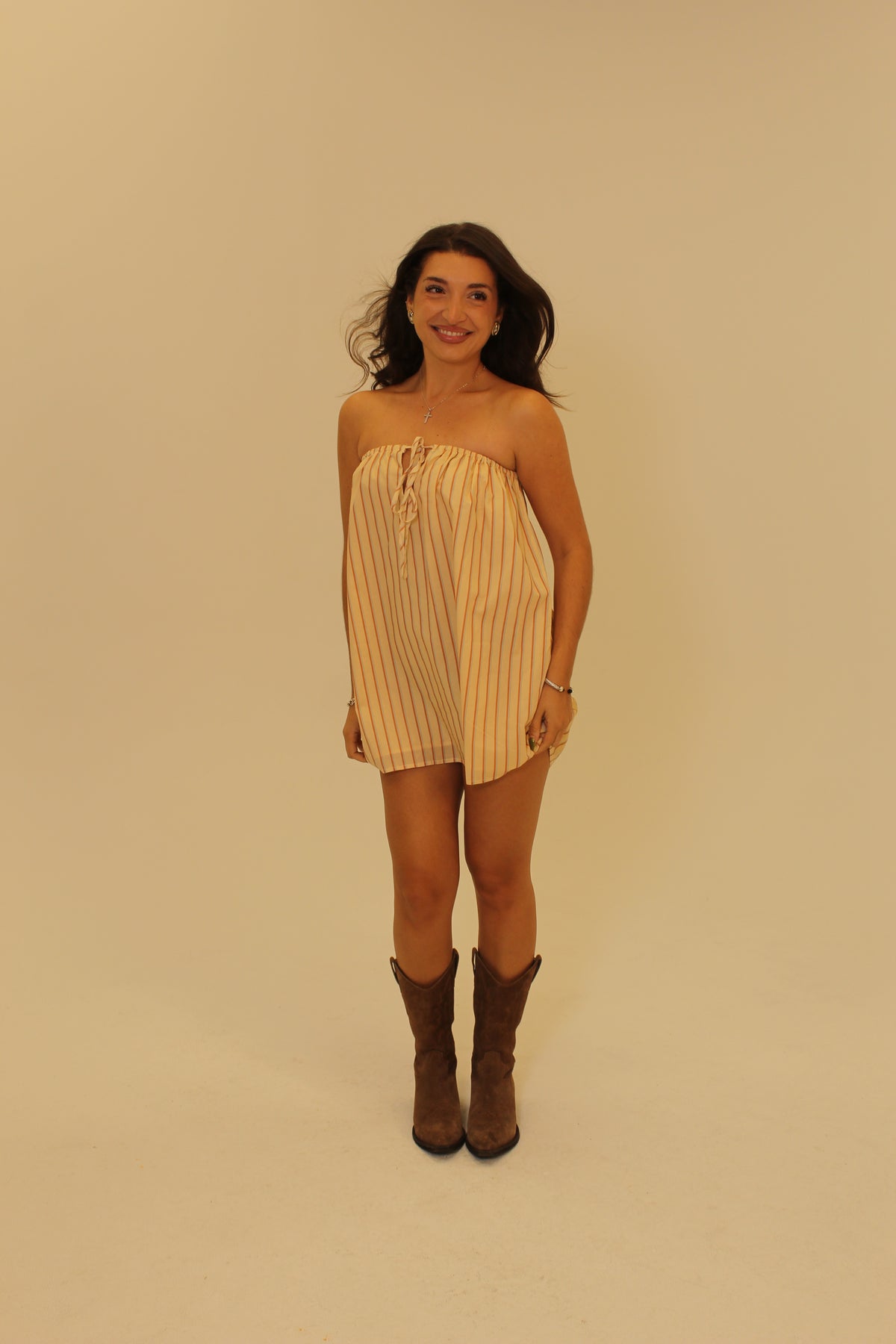 Ainsley Mini Dress - BUTTER STRIPE