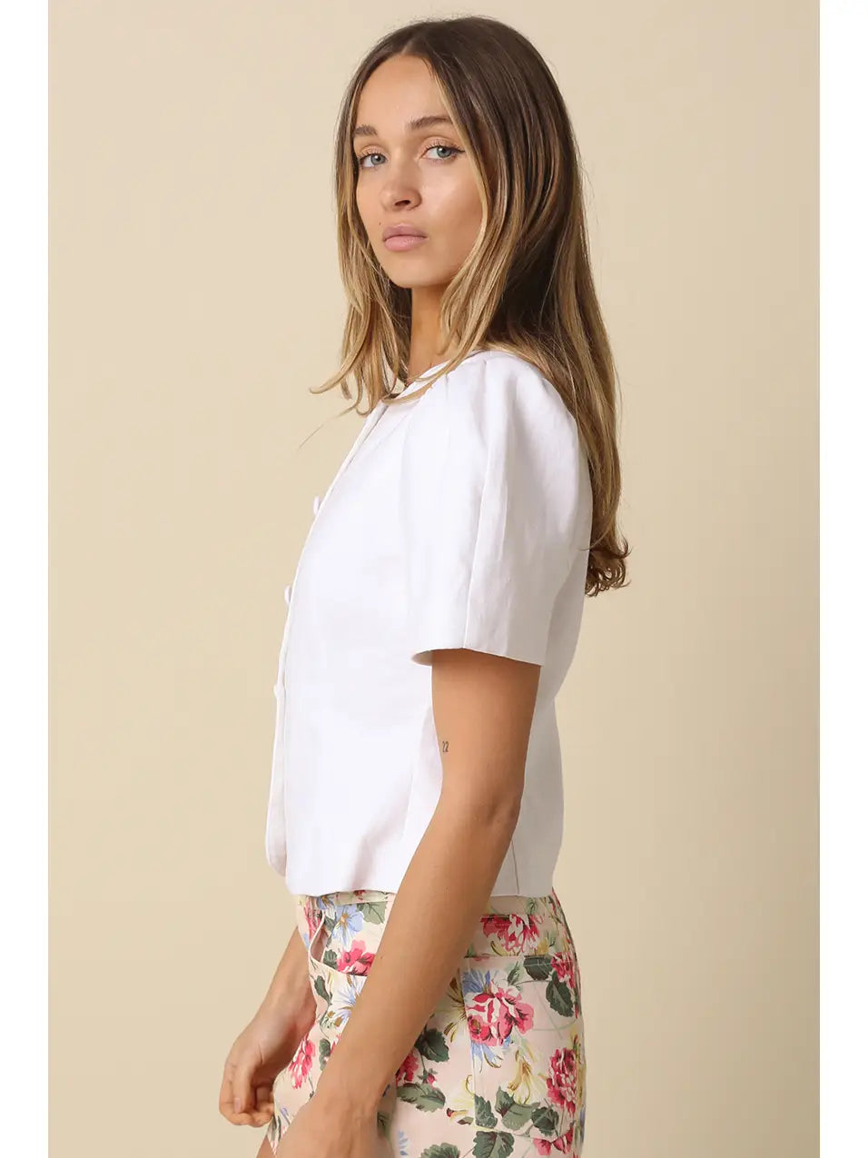 Natalie Puff-Sleeve Blouse - White